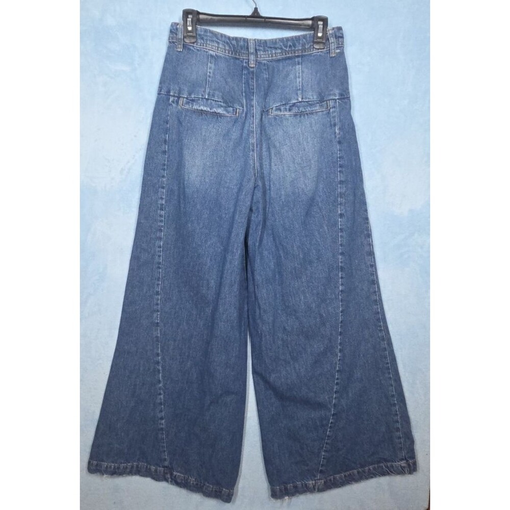 Free People Equinox High Rise Ultra Wide Leg Pleated Jean Trouser 27 Streetwear - Picture 4 of 13